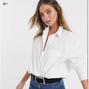 PETITE LONG SLEEVE BOYFRIEND DRESS SHIRT US00